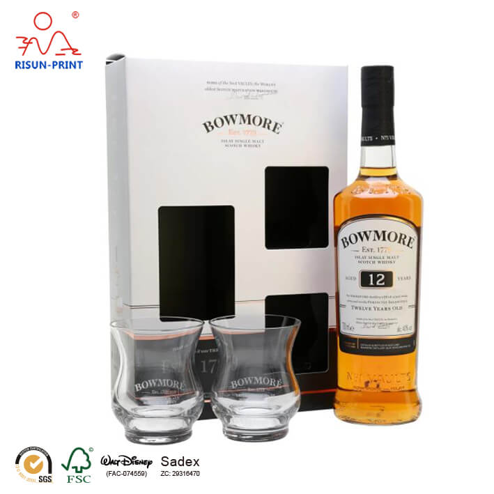 威士忌酒盒,Bowmore12年礼品包装酒盒旭升定制